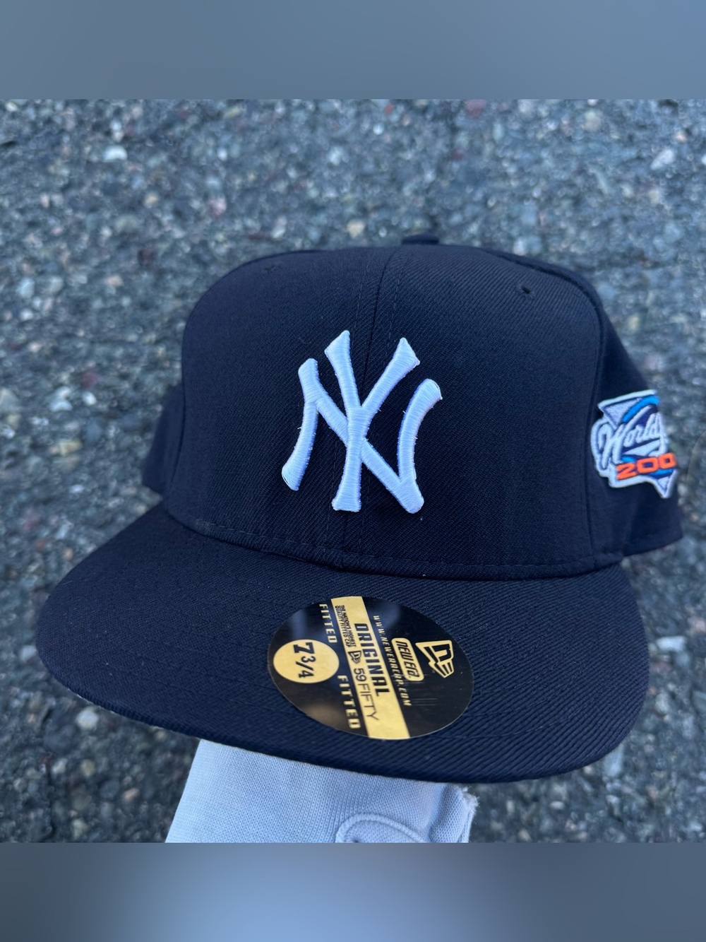 Vintage New York Yankees Fitted Hat Cap 7 3/4 World Series 2000 59fifty Patch